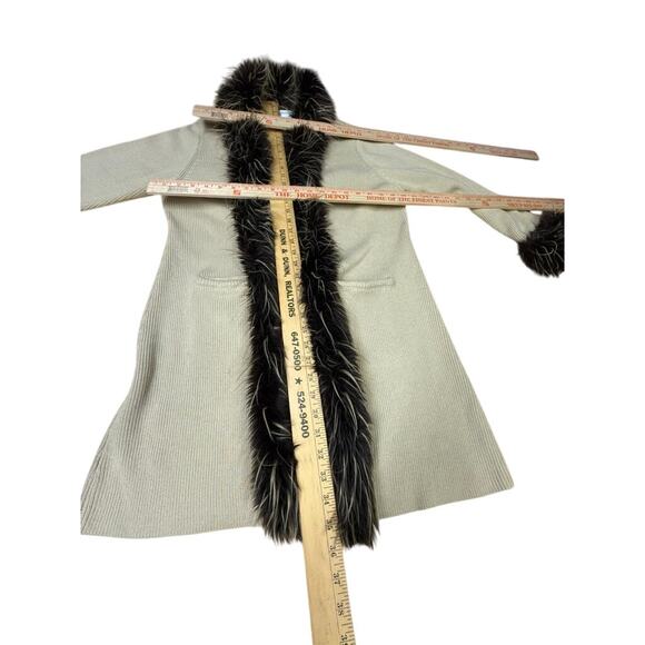 "SIDEFFECTS" VTG Y2K Faux Fur Open Front Sweater SZ L SMALL SPOT SEE PICS Rare! - Picture 3 of 10